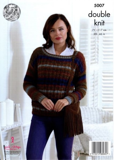 Knitting Pattern - King Cole 5007 - Riot DK - Ladies Sweater & Cardigan